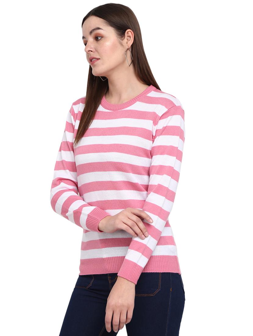 women striped long sleeve pullover - 19204964 - Standard Image - 1