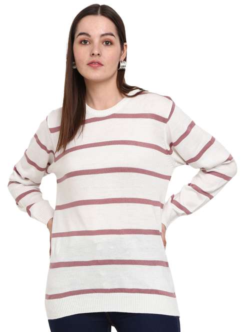 white striped wool pillovers - 19204970 -  Standard Image - 0