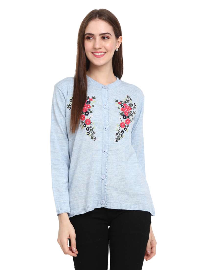 button up self design cardigan 