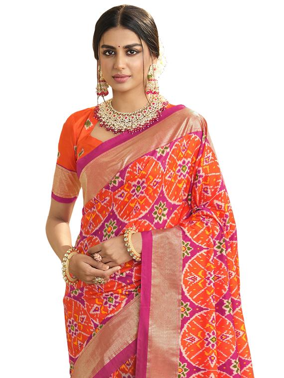 self design woven saree with blouse - 19205981 - Standard Image - 1