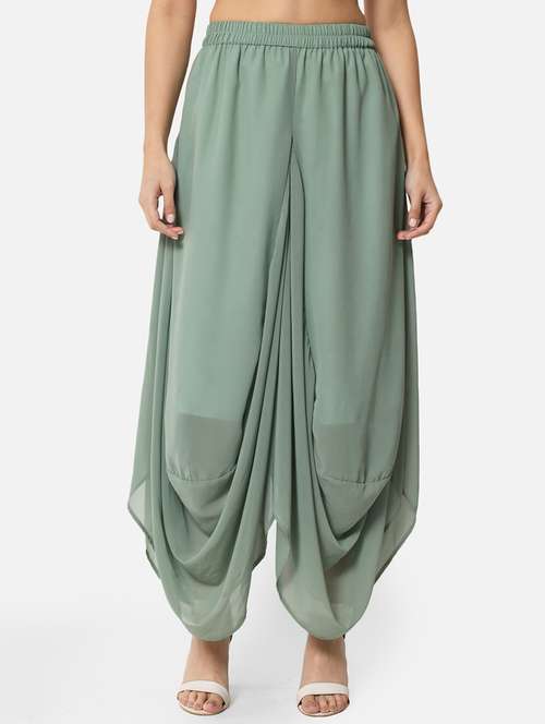 green solid palazzo - 19207366 -  Standard Image - 0