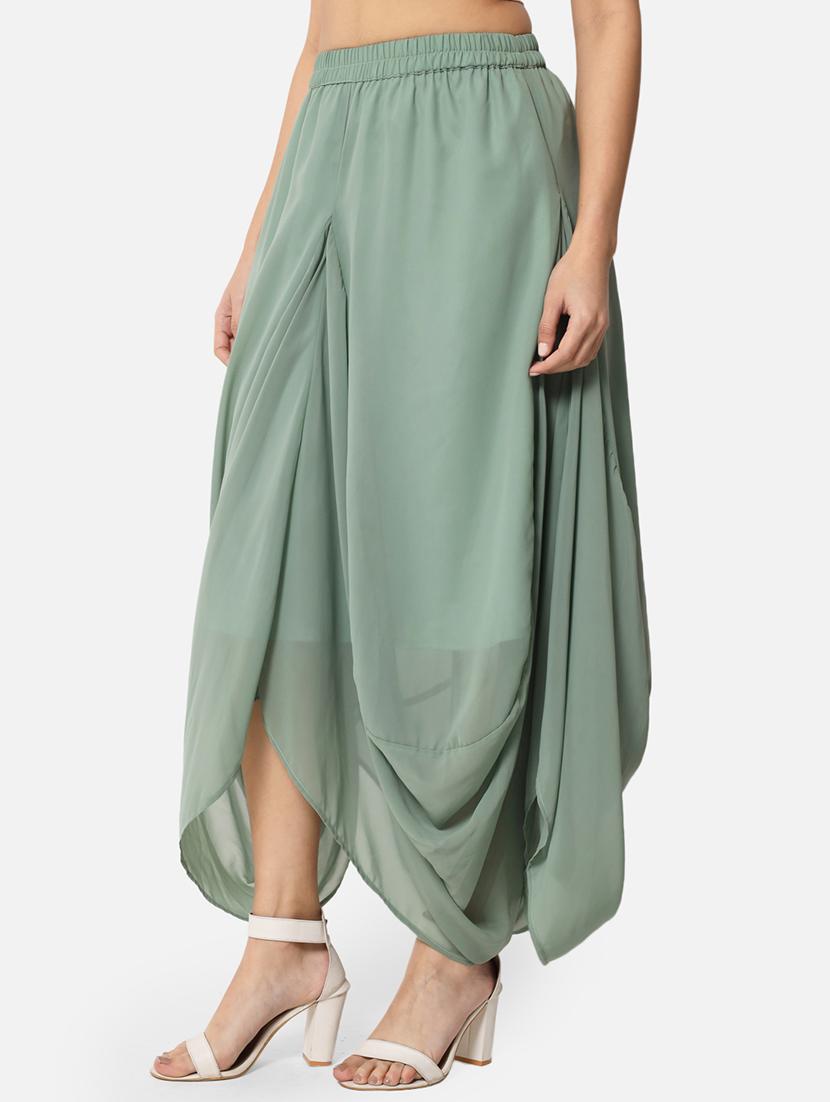 green solid palazzo - 19207366 -  Standard Image - 1