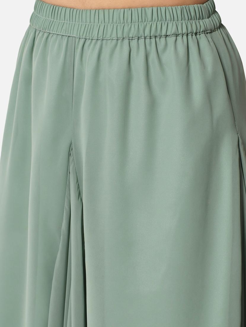 green solid palazzo - 19207366 - Standard Image - 4