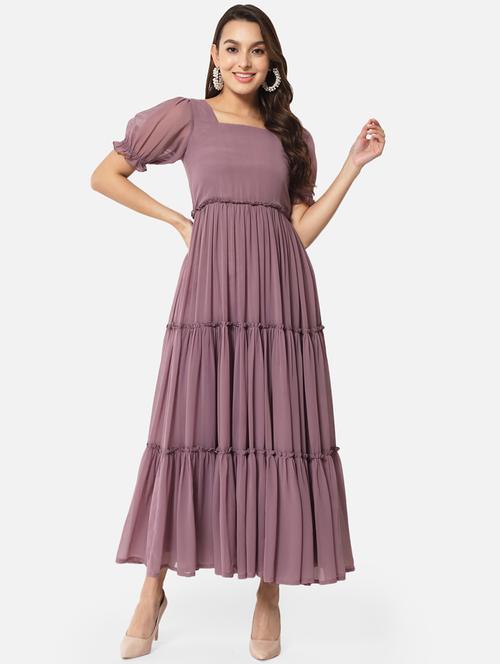 women's solid tiered dress - 19207380 - Standard Image - 0