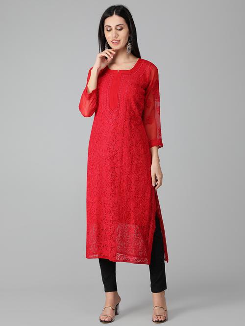 women's straight kurta - 19207408 - Standard Image - 0