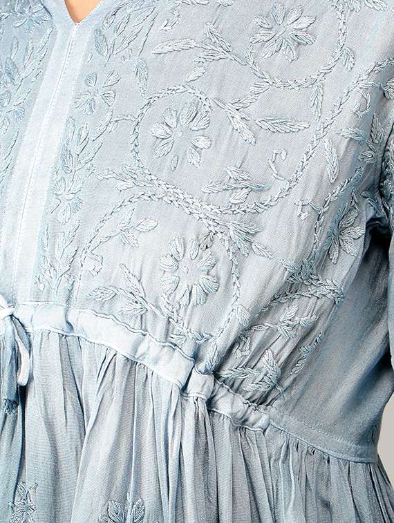 grey ombre detailed flared kurti - 19207424 -  Standard Image - 4