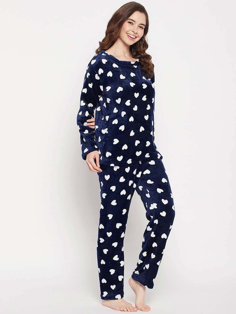 women blue printed nightsuit - 19207451 -  Standard Image - 1