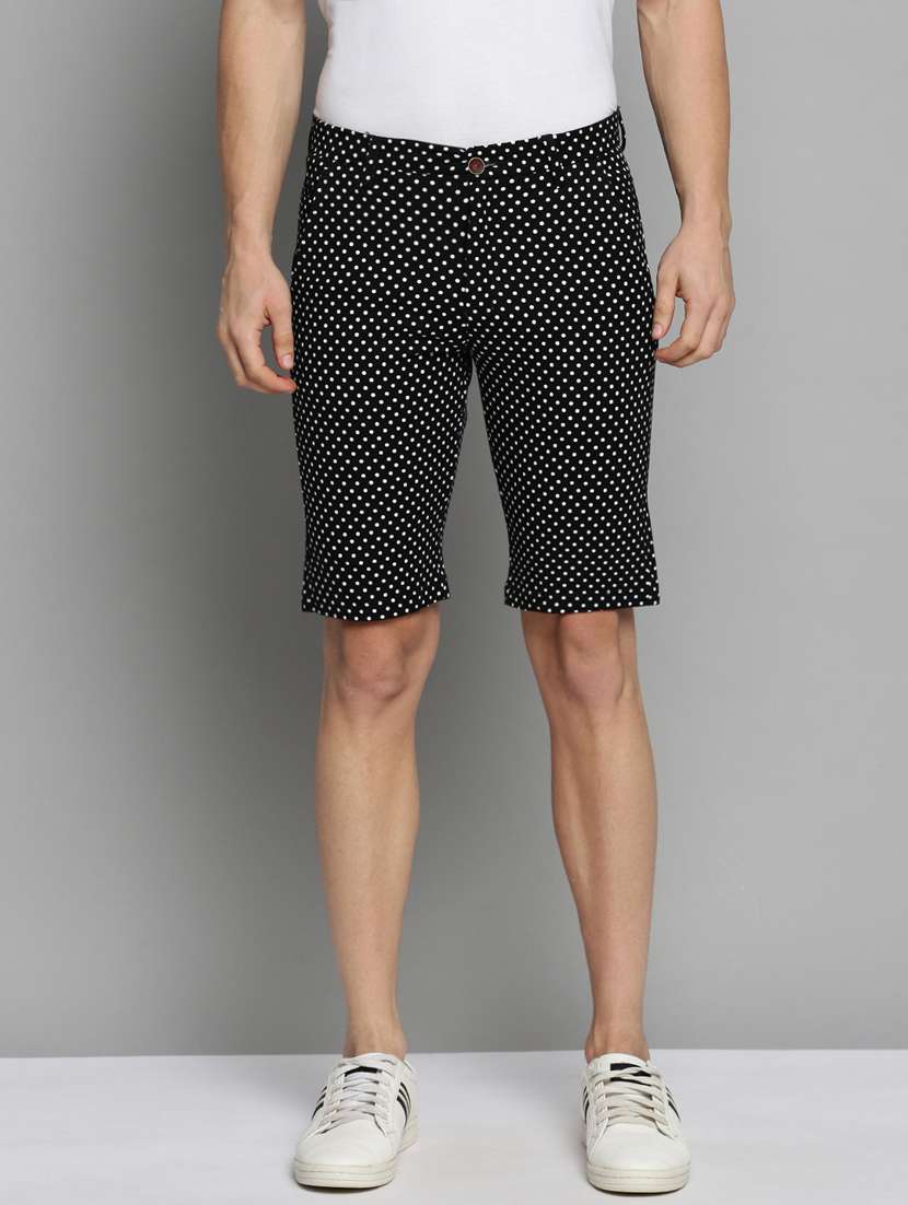 men printed mid rise chinos bermuda shorts