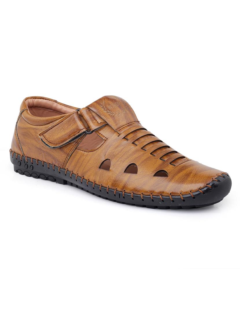 tan ethnic sandal - 19207583 - Standard Image - 1