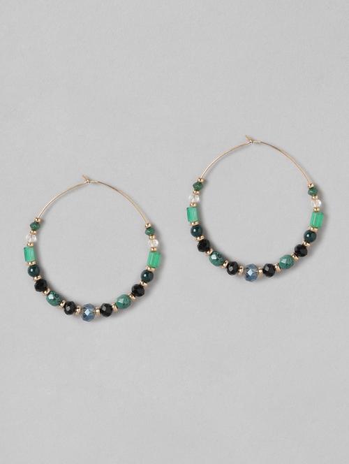 green metal hoop earring - 19207908 - Standard Image - 0