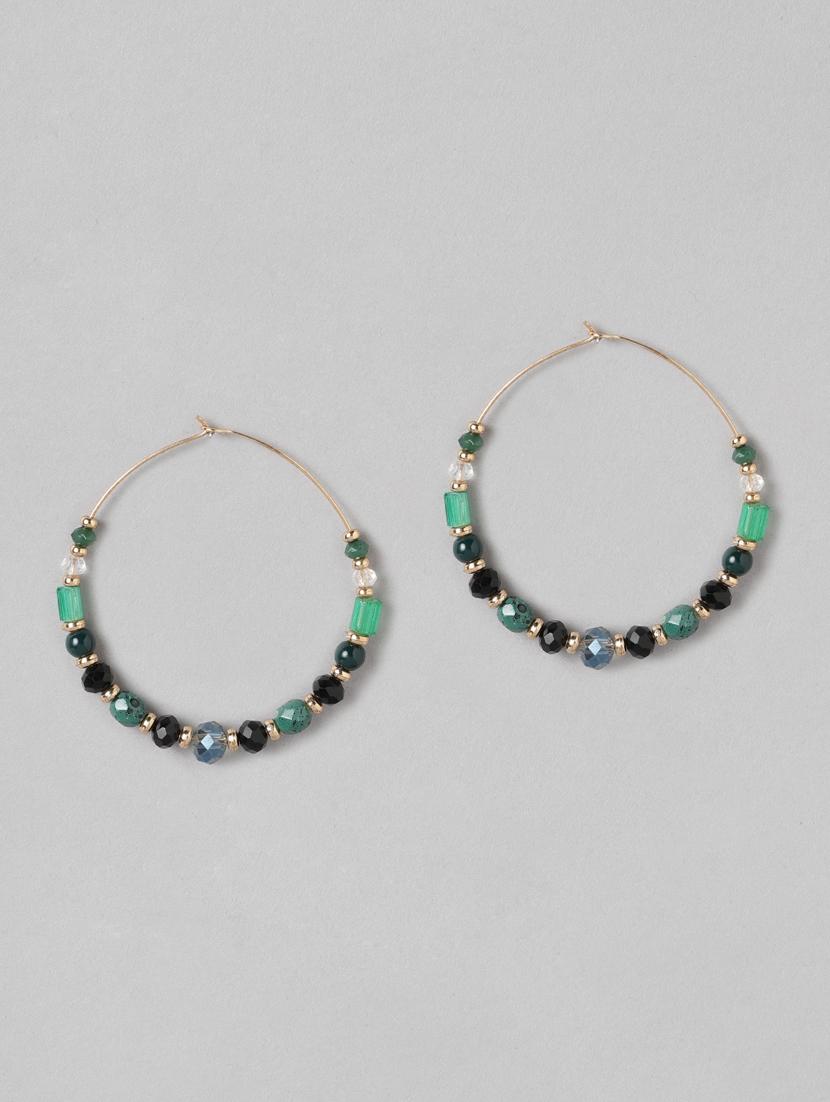 green metal hoop earring