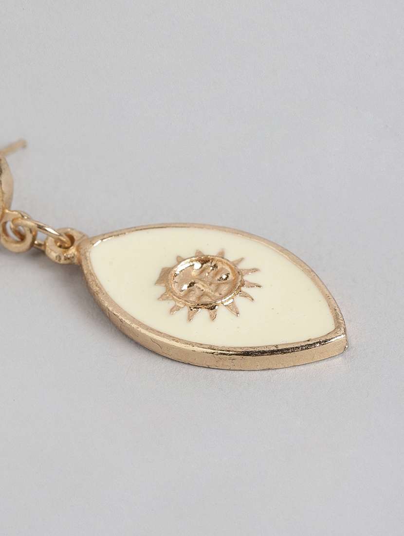 beige metal drop earring - 19207913 -  Standard Image - 1