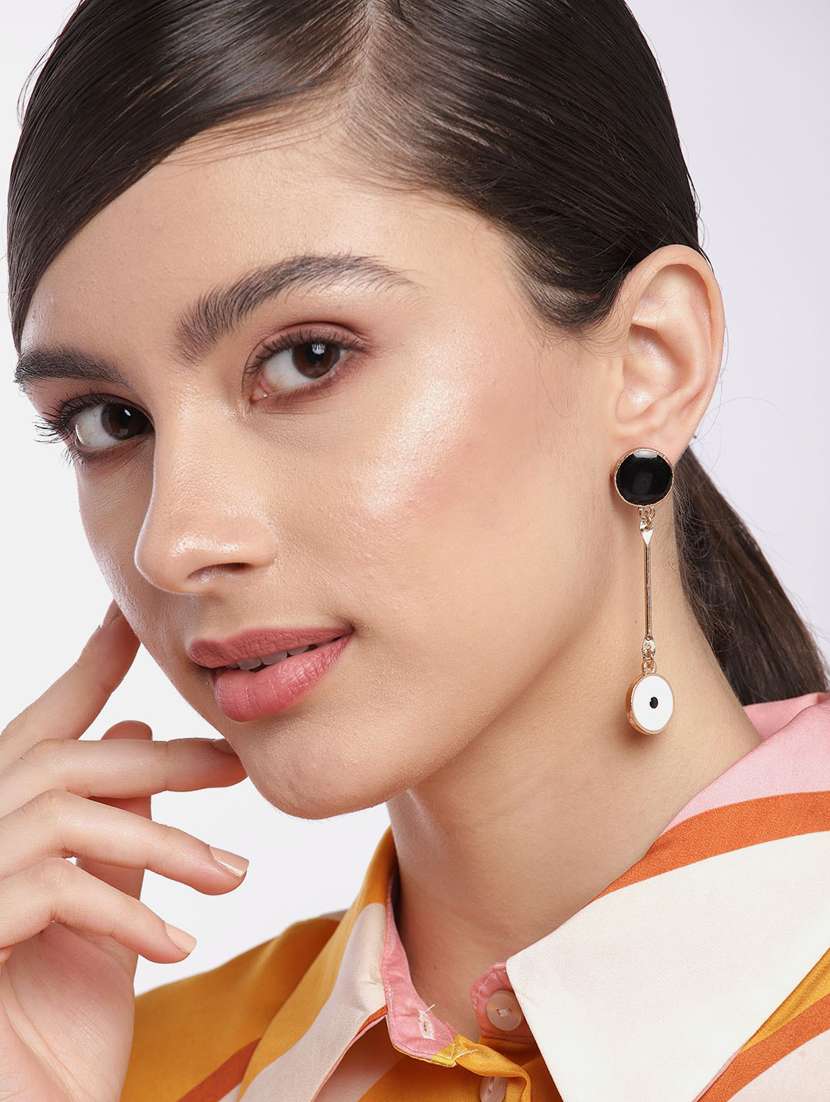 multi colored metal drop earring - 19207916 - Standard Image - 4
