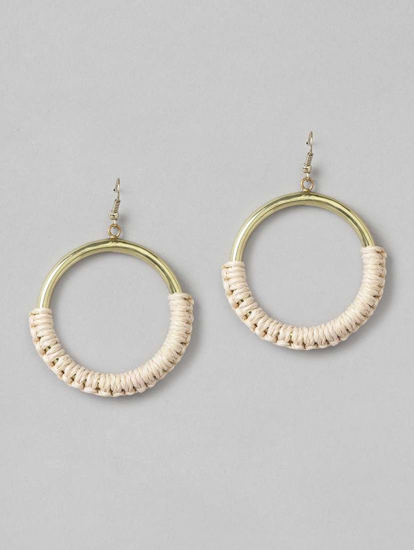 beige metal hoop earring