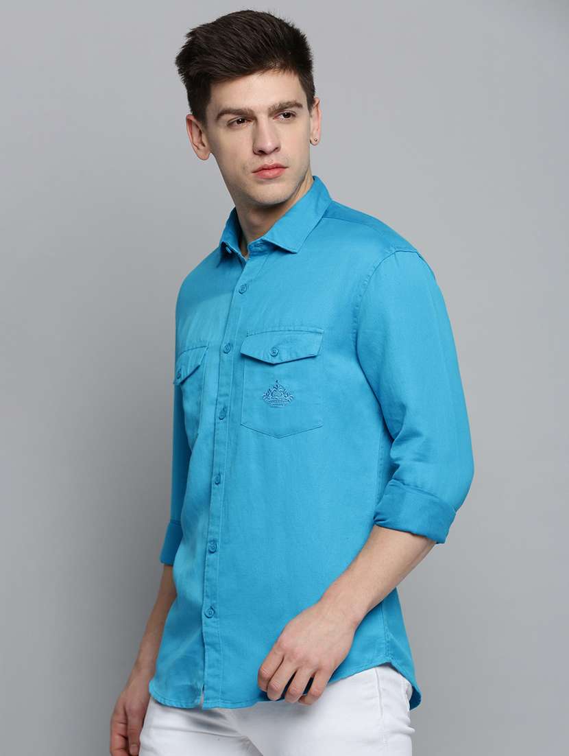 men solid long sleeve regular fit casual shirt - 19208111 -  Standard Image - 1