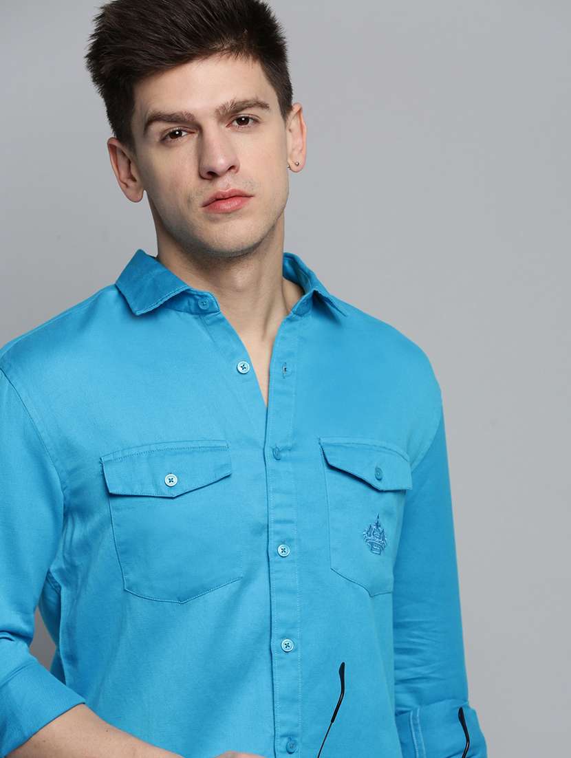 men solid long sleeve regular fit casual shirt - 19208111 -  Standard Image - 4