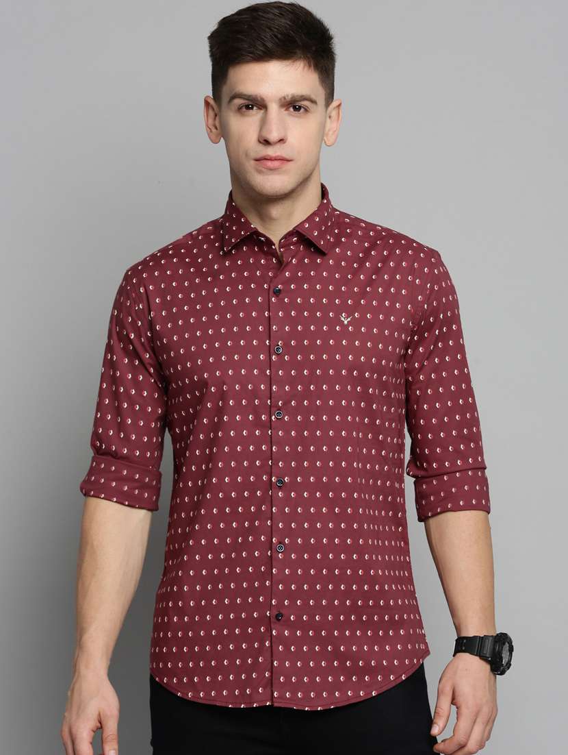 mens micro print casual shirt