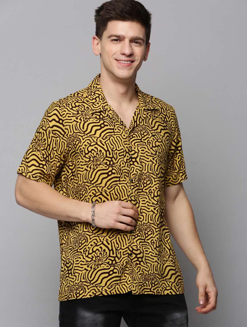 mens printed casual shirt