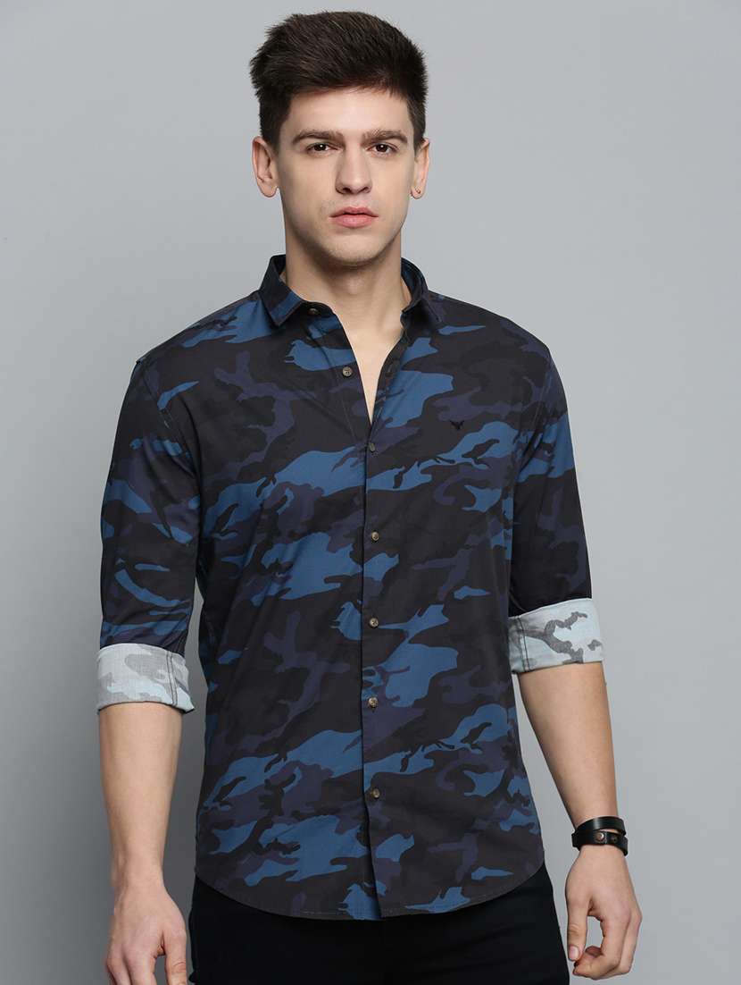 mens camouflage casual shirt