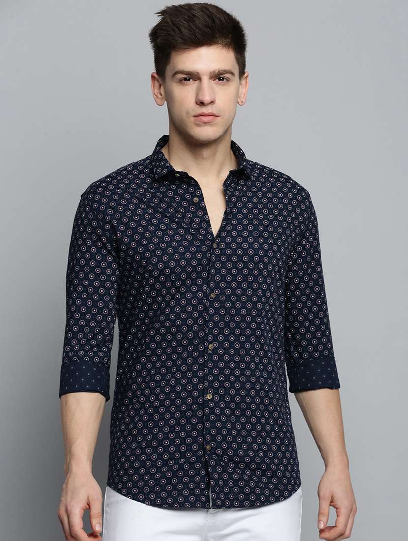 mens geometric casual shirt