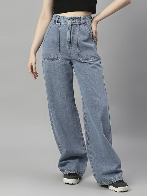 women's plain baggy fit jeans - 19208404 - Standard Image - 0