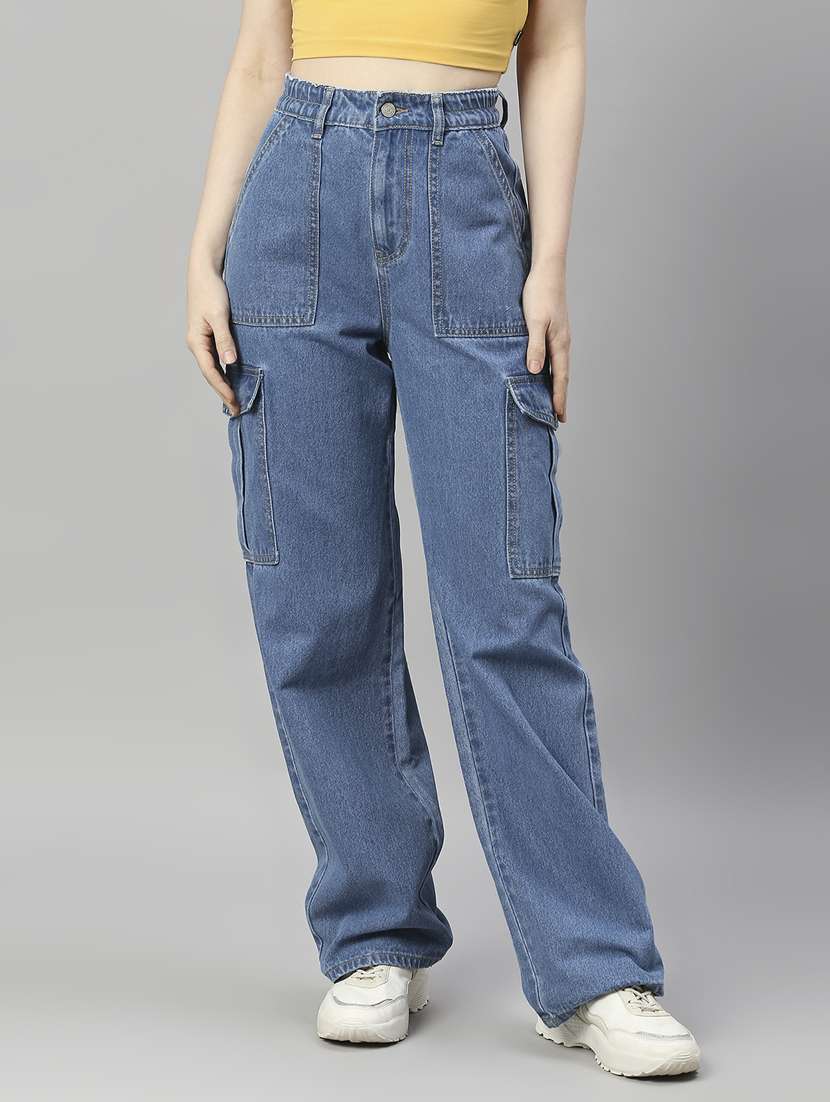 women's mid rise plain cargo 