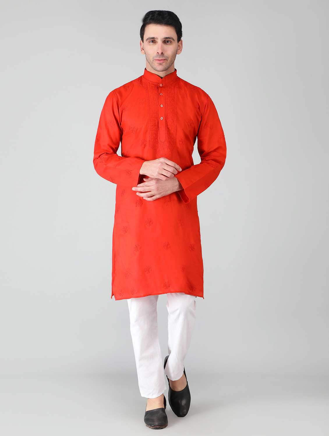 mandarin neck cotton long kurta