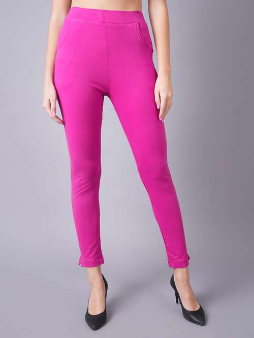 pink solid cotton legging - 19214749 -  Standard Image - 0