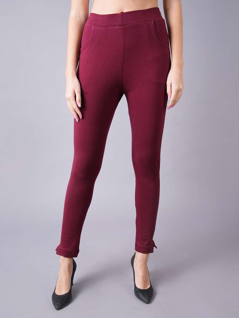 high rise solid jeggings