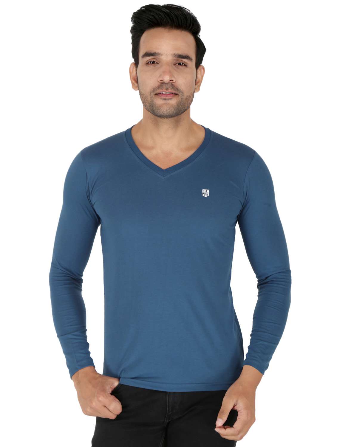 blue solid t-shirt