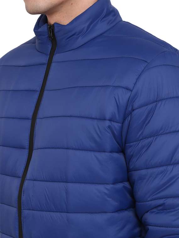men blue solid long sleeve quilted jacket - 19214892 -  Standard Image - 4