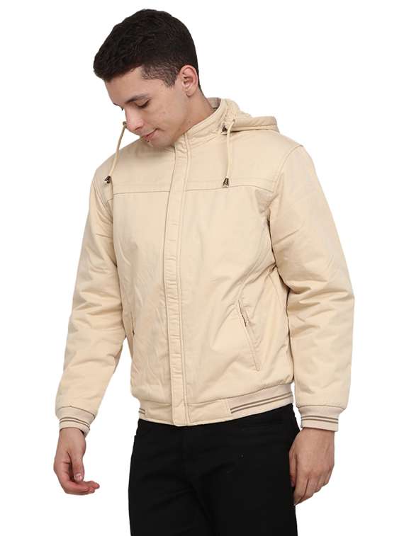 hood neck solid  casual jacket - 19214908 -  Standard Image - 1