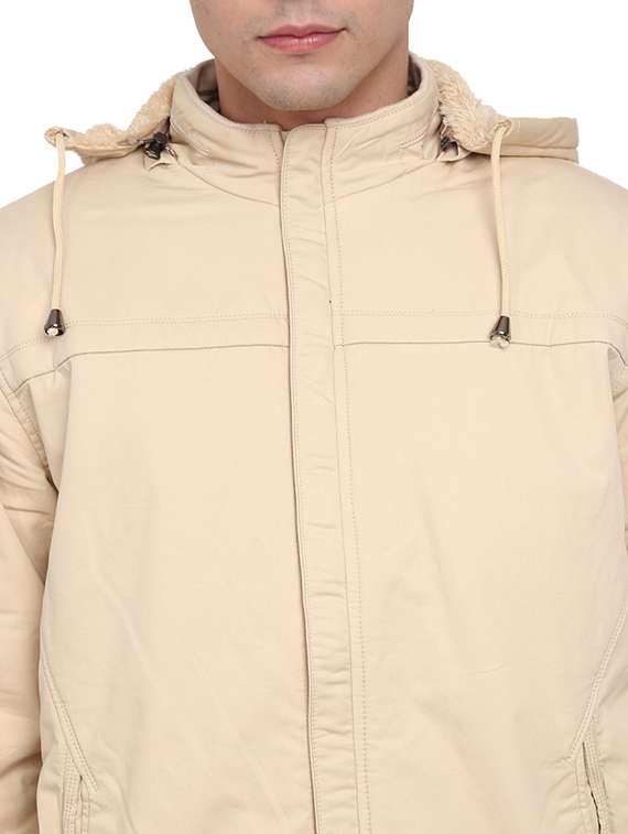 hood neck solid casual jacket - 19214908 - Standard Image - 4