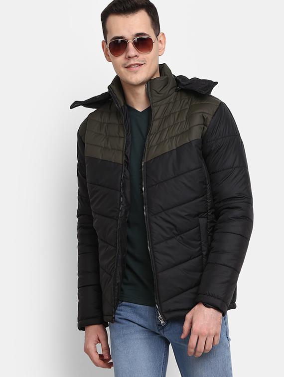 hood neck solid casual jacket - 19214929 - Standard Image - 4