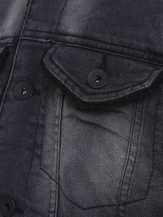 men black long sleeve denim jacket - 19214962 -  Standard Image - 4