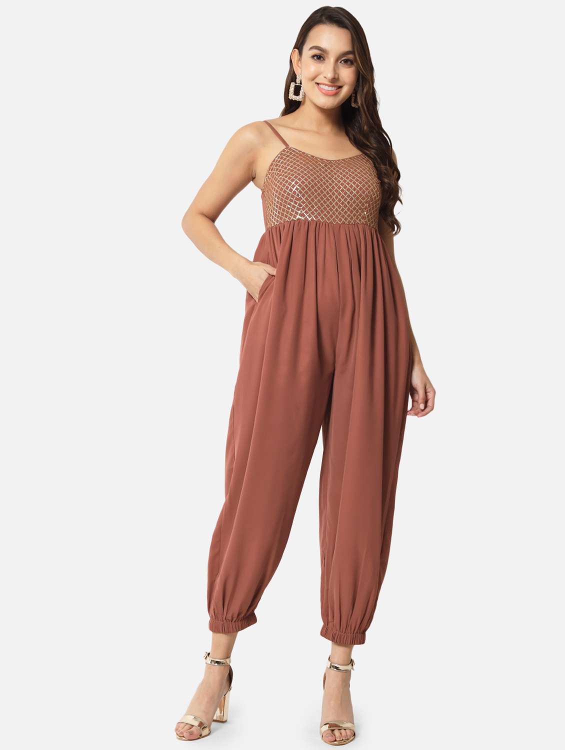 solids full leg jumpsuit - 19215131 -  Standard Image - 4