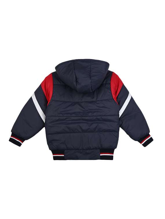 boys colour block hooded neck quilted jacket - 19215257 -  Standard Image - 1