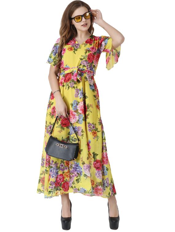women's fit & flare floral dress - 19215399 - Standard Image - 4