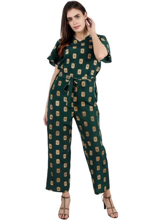 florals printed full leg jumpsuit - 19215422 -  Standard Image - 1