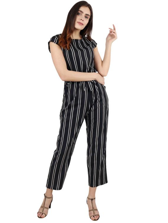 stripes full leg jumpsuit - 19215429 - Standard Image - 1