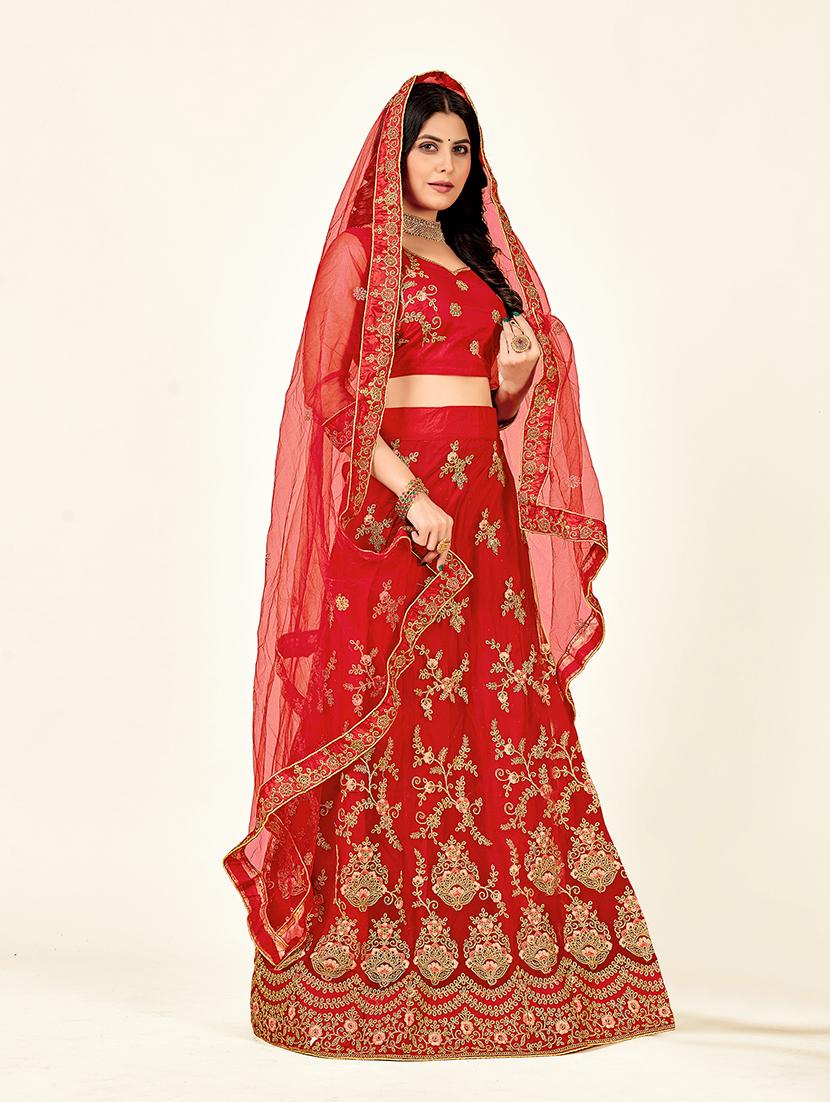 embroidered lehenga choli dupatta set - 19218021 -  Standard Image - 1