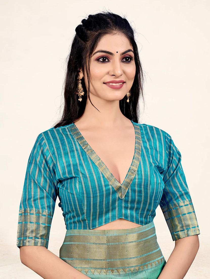 women's bordered green colored saree - 19218085 - Standard Image - 4