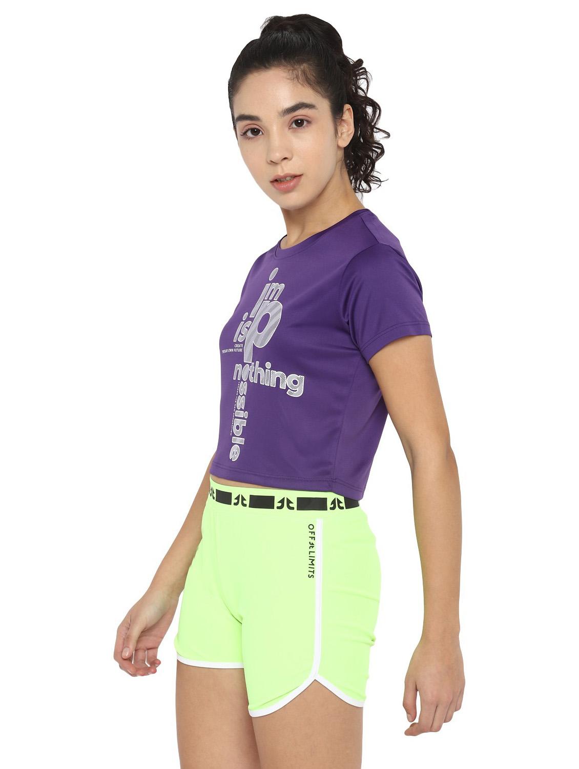 women's front print round neck t-shirt - 19219591 -  Standard Image - 1