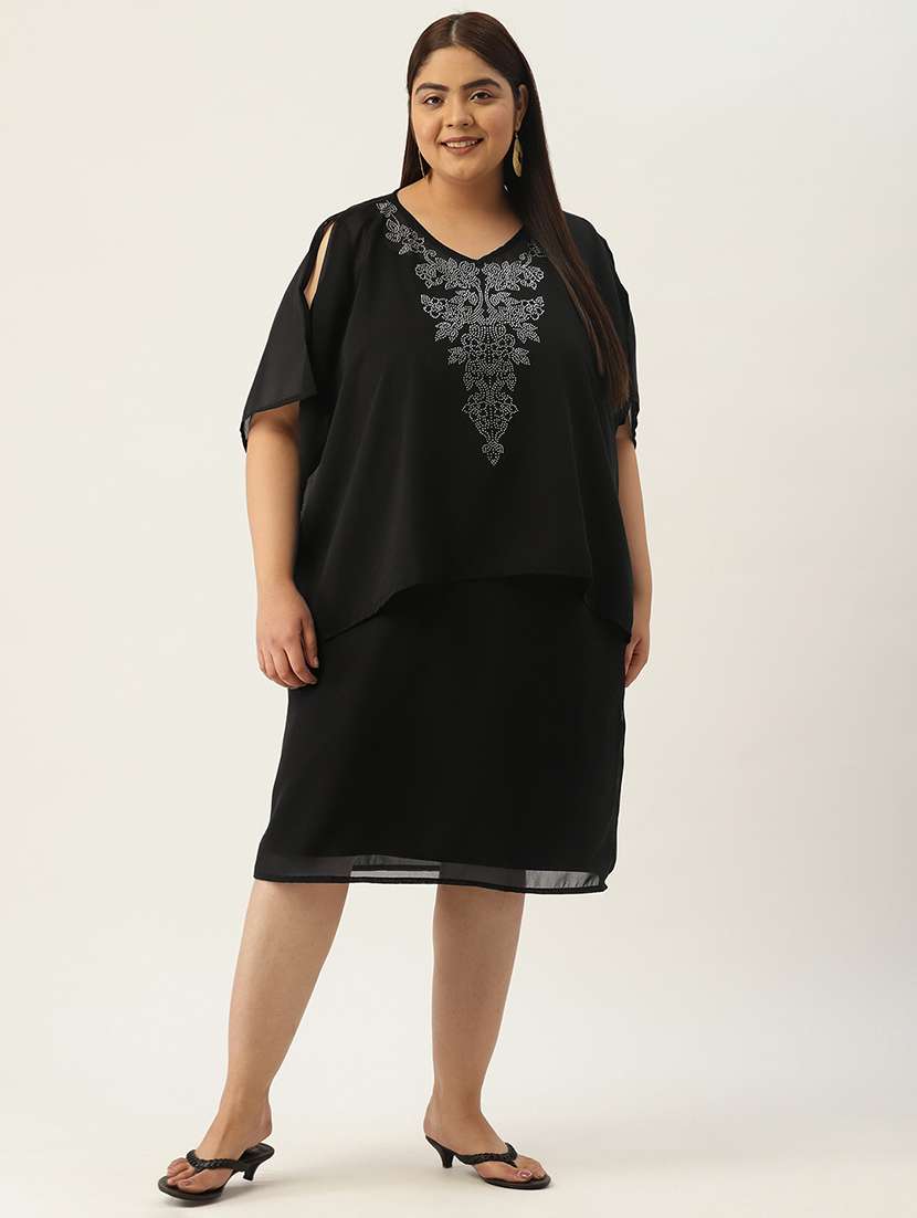 women's layered knee length dress