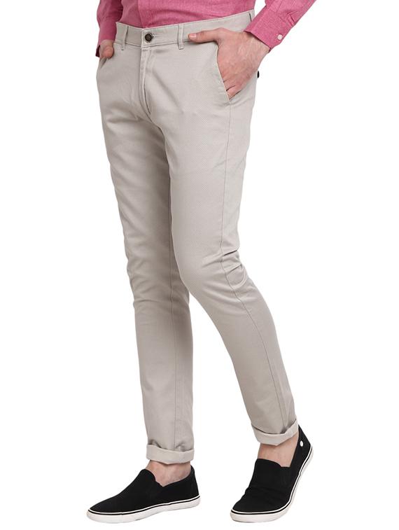 grey solid flat front formal trouser - 19220707 -  Standard Image - 1