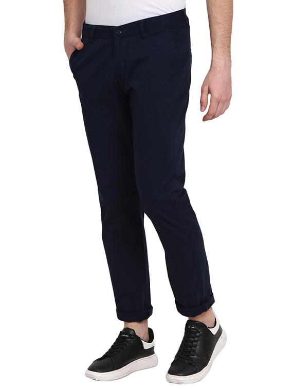 blue polyester blend flat front formal trouser - 19220708 -  Standard Image - 1