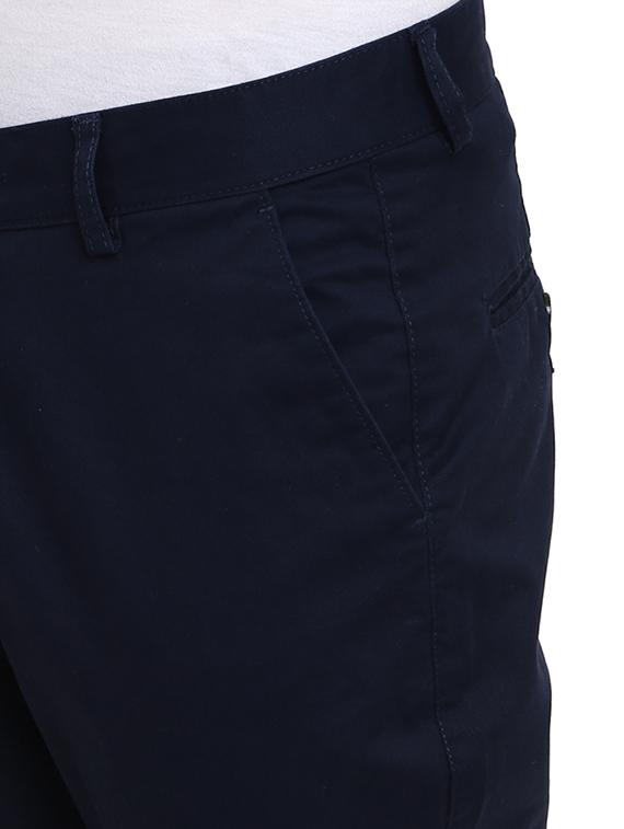 blue polyester blend flat front formal trouser - 19220708 - Standard Image - 4