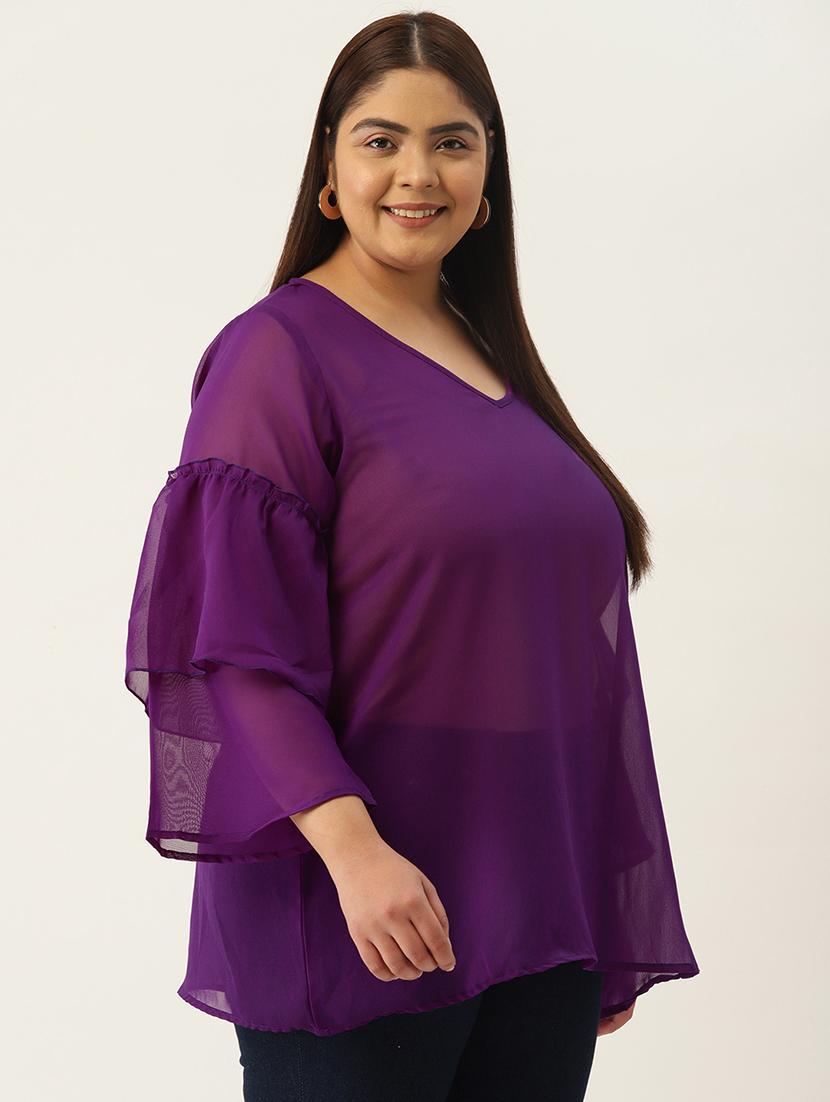 women's straight v neck top - 19220844 -  Standard Image - 1