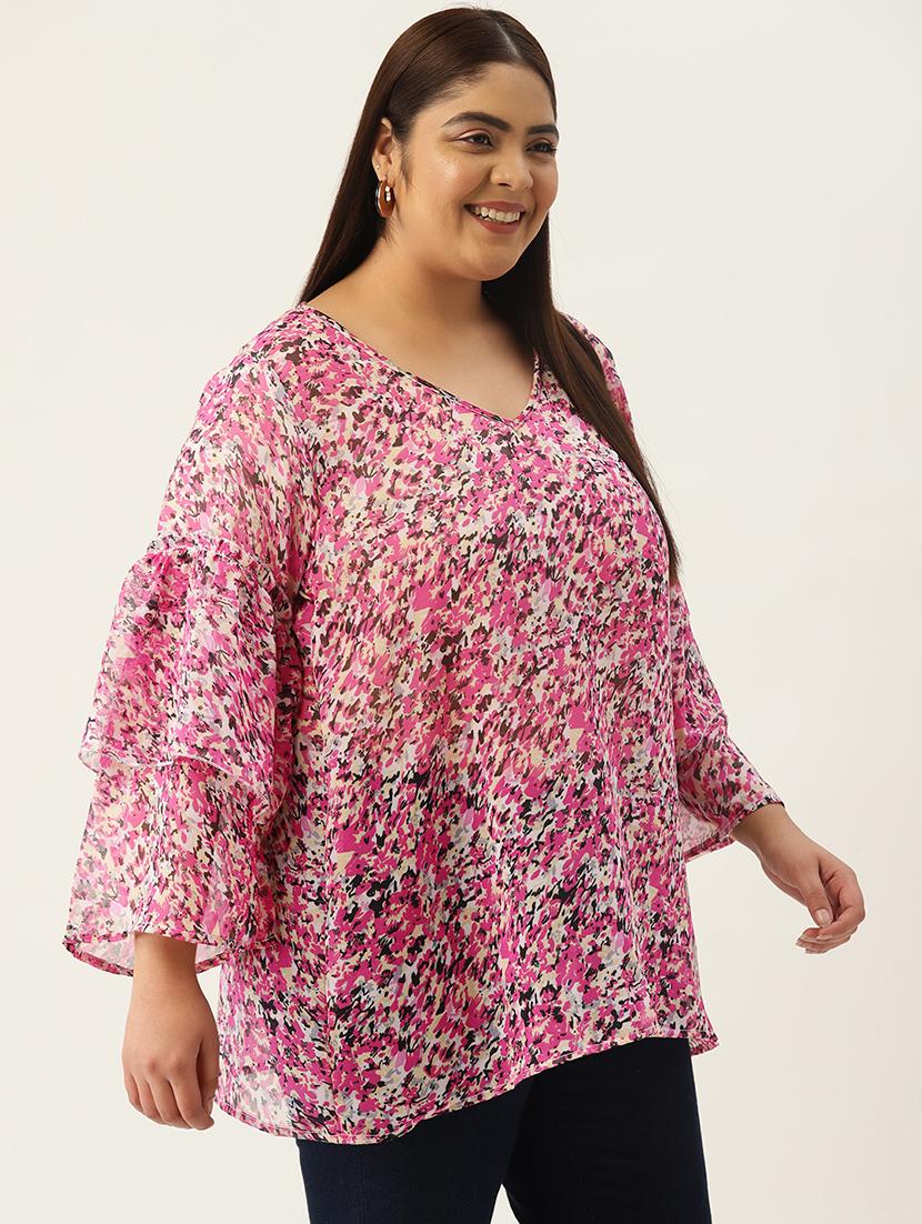 women's a line v neck top - 19220850 - Standard Image - 1
