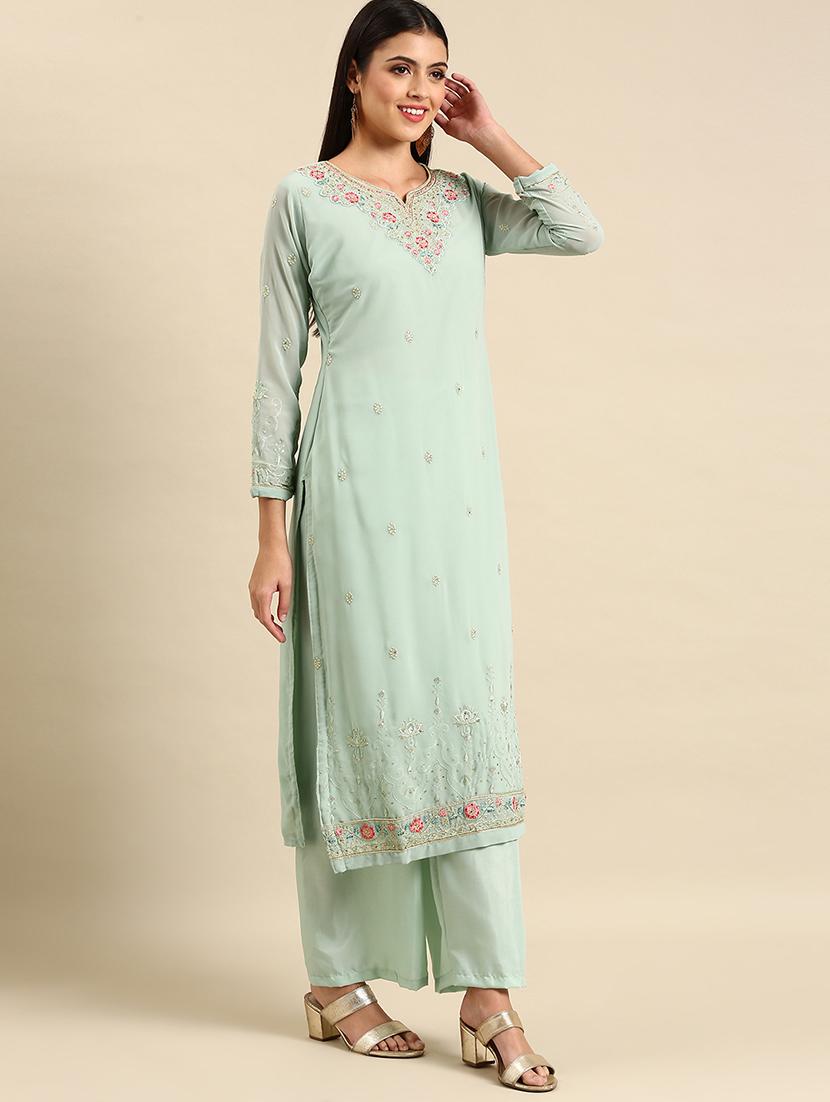 embroidered unstitched suit set - 19220921 - Standard Image - 1
